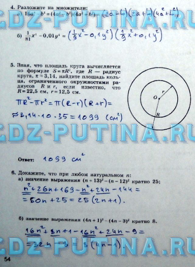 гдз 7 класс рабочая тетрадь часть 2 страница 54 алгебра Миндюк, Шлыкова