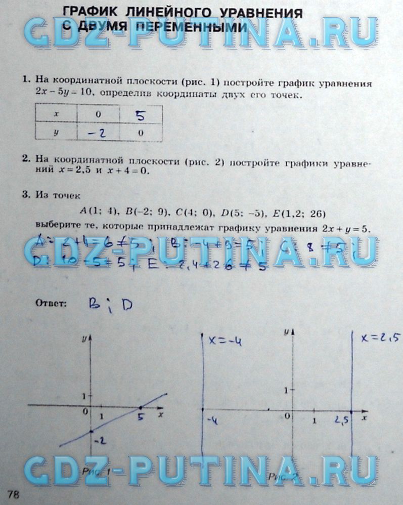 гдз 7 класс рабочая тетрадь часть 2 страница 78 алгебра Миндюк, Шлыкова