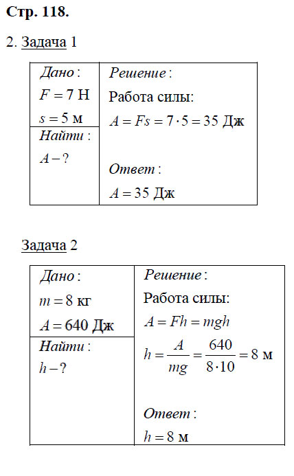 гдз 7 класс рабочая тетрадь страница 118 физика Минькова, Иванова