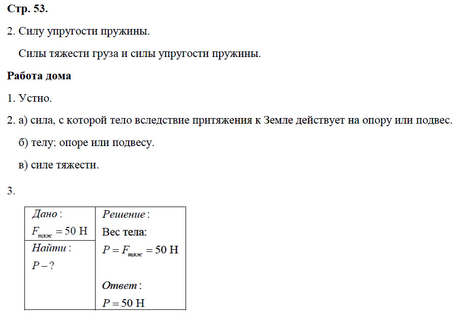 гдз 7 класс рабочая тетрадь страница 53 физика Минькова, Иванова