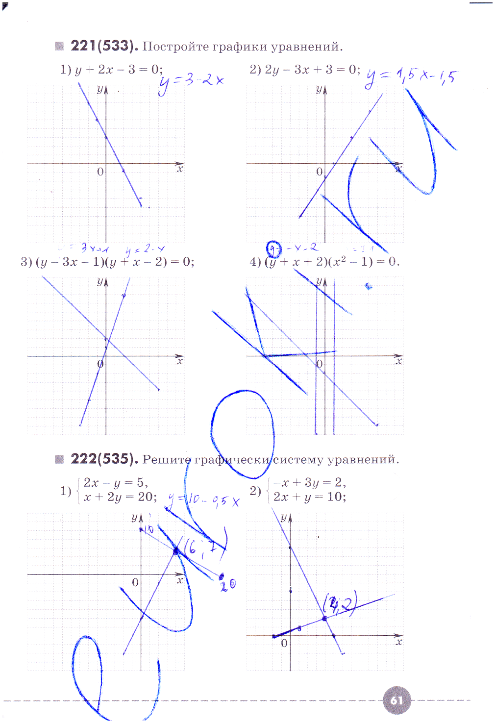 гдз 7 класс рабочая тетрадь часть 2 страница 61 алгебра Муравин, Муравина