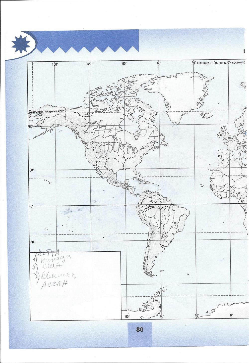 гдз 7 класс тетрадь-тренажер страница 80 география Николина