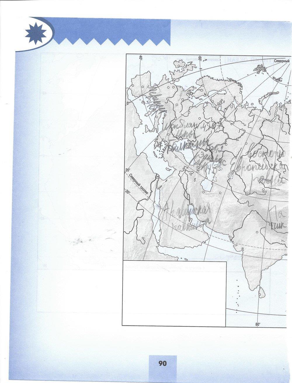 гдз 7 класс тетрадь-тренажер страница 90 география Николина