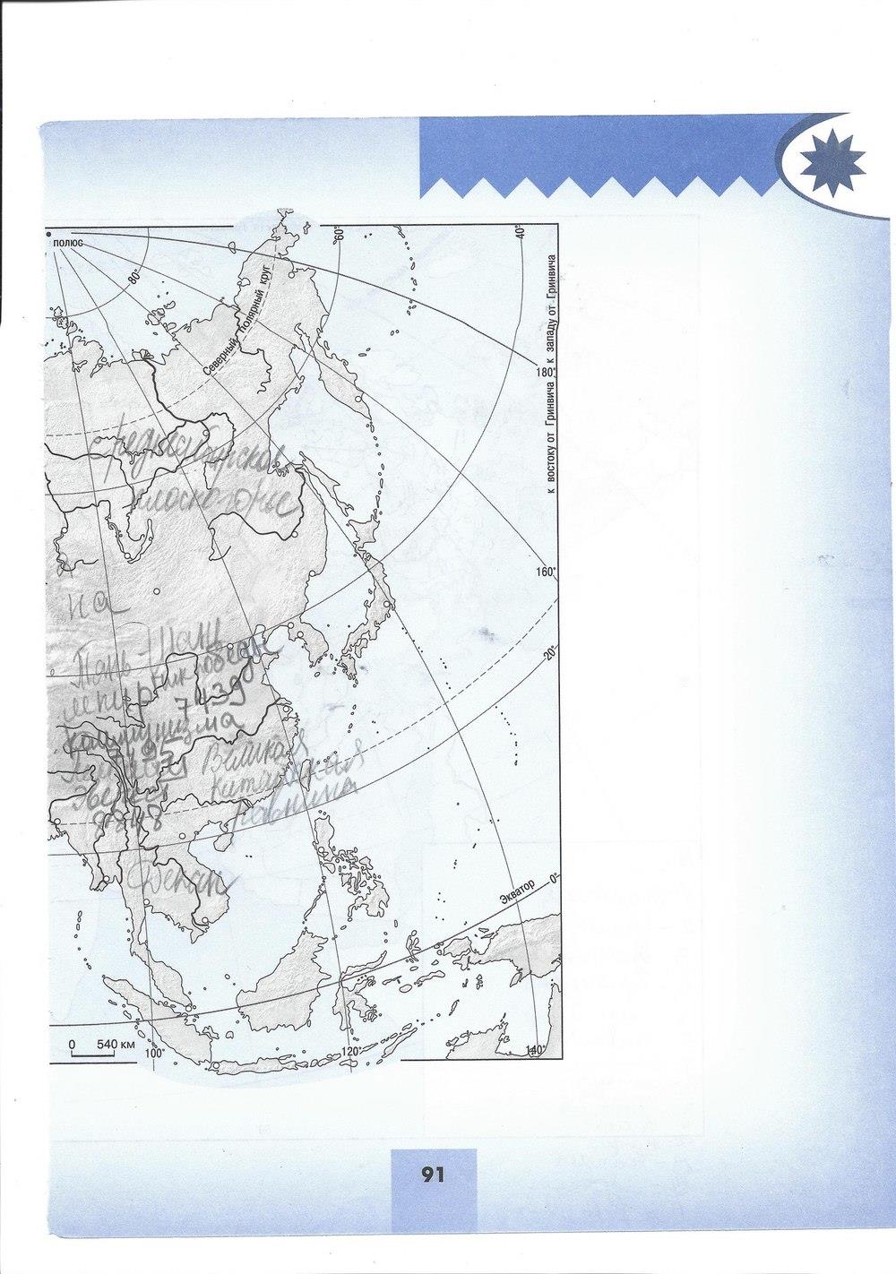 гдз 7 класс тетрадь-тренажер страница 91 география Николина