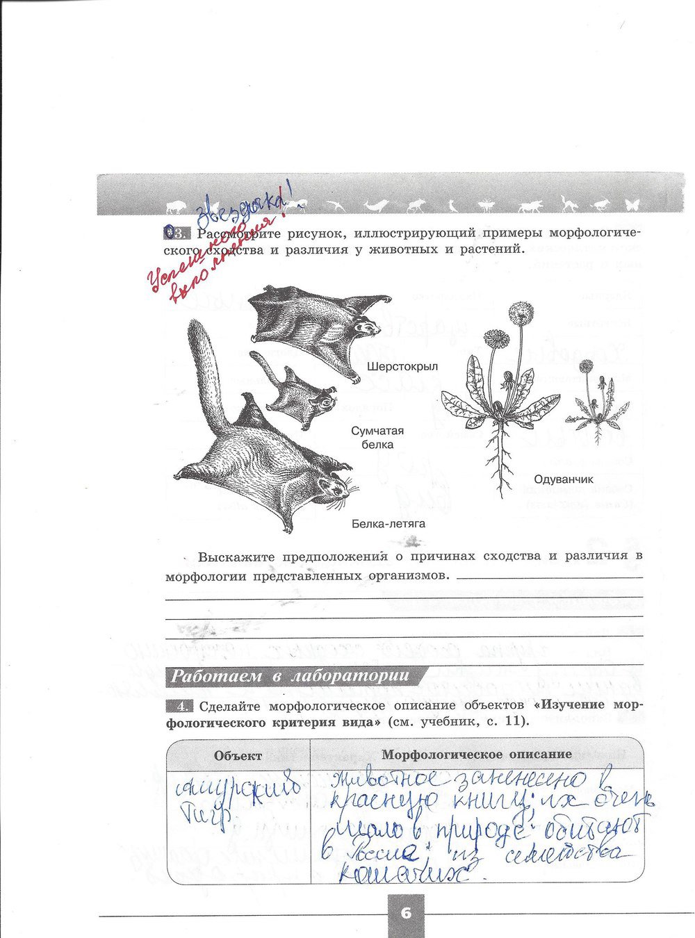 гдз 7 класс рабочая тетрадь страница 6 биология Пасечник, Швецов