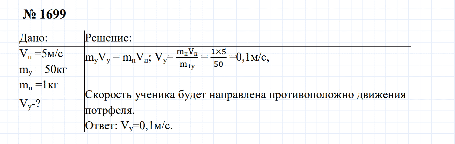 гдз 7-9 класс номер 1699 физика Сборник задач Перышкин
