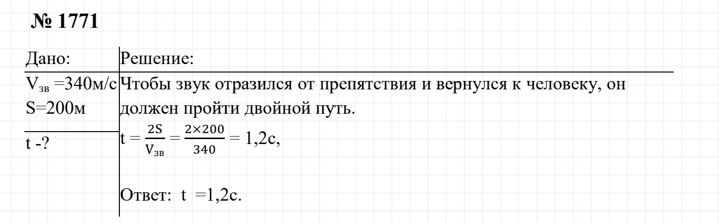гдз 7-9 класс номер 1771 физика Сборник задач Перышкин