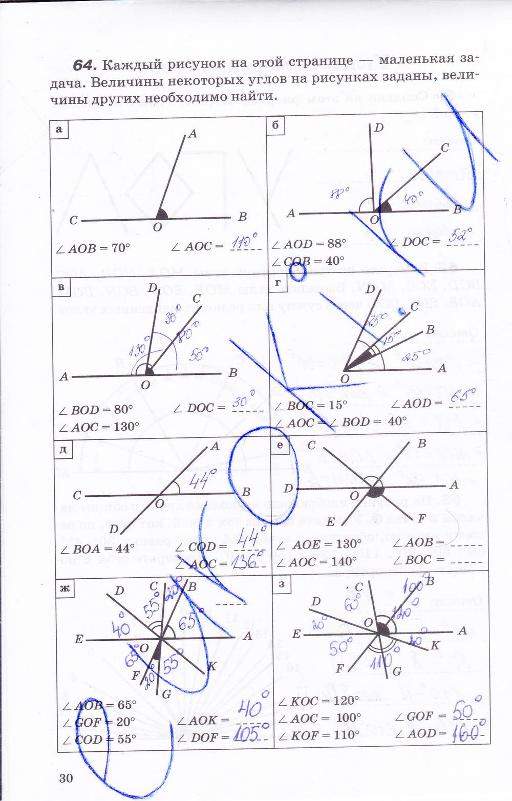 гдз 7 класс рабочая тетрадь страница 30 геометрия Протасов, Шарыгин