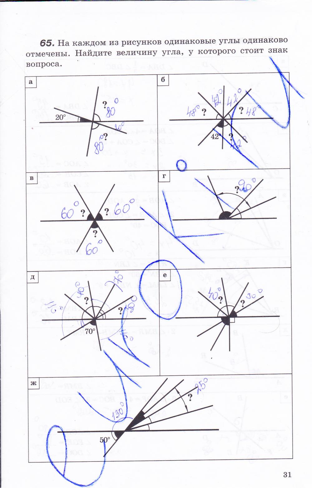 гдз 7 класс рабочая тетрадь страница 31 геометрия Протасов, Шарыгин