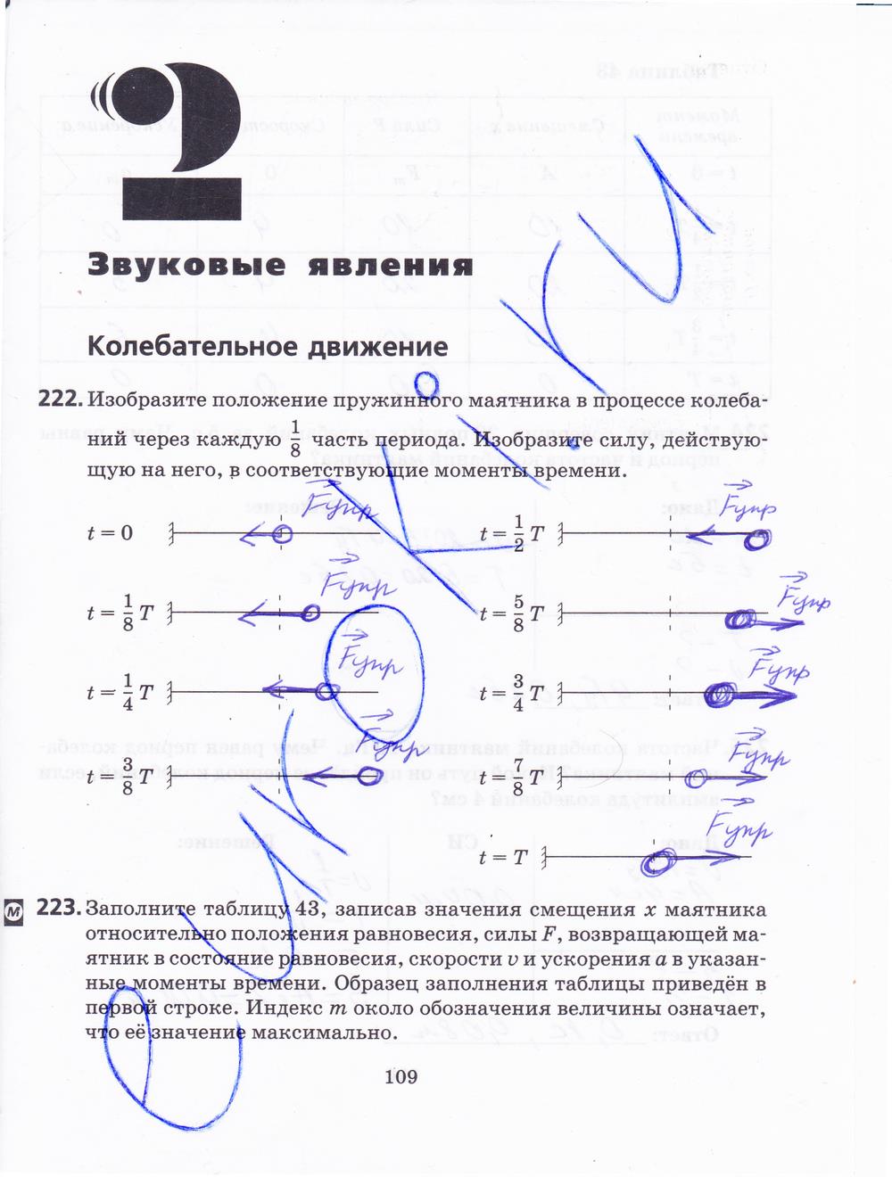 гдз 7 класс рабочая тетрадь страница 109 физика Пурышева, Важеевская