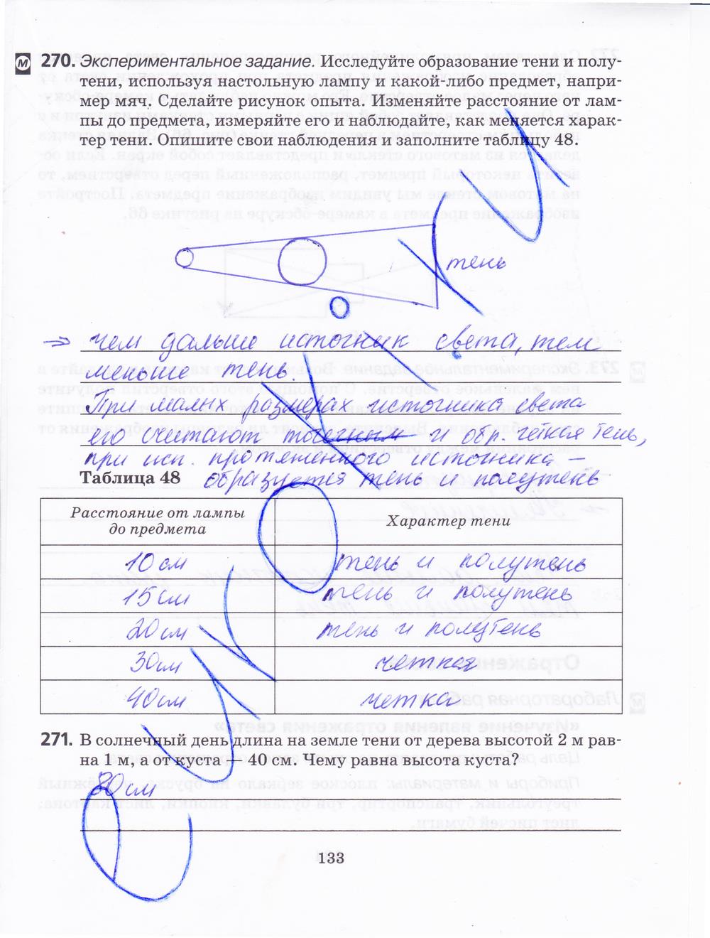 гдз 7 класс рабочая тетрадь страница 133 физика Пурышева, Важеевская