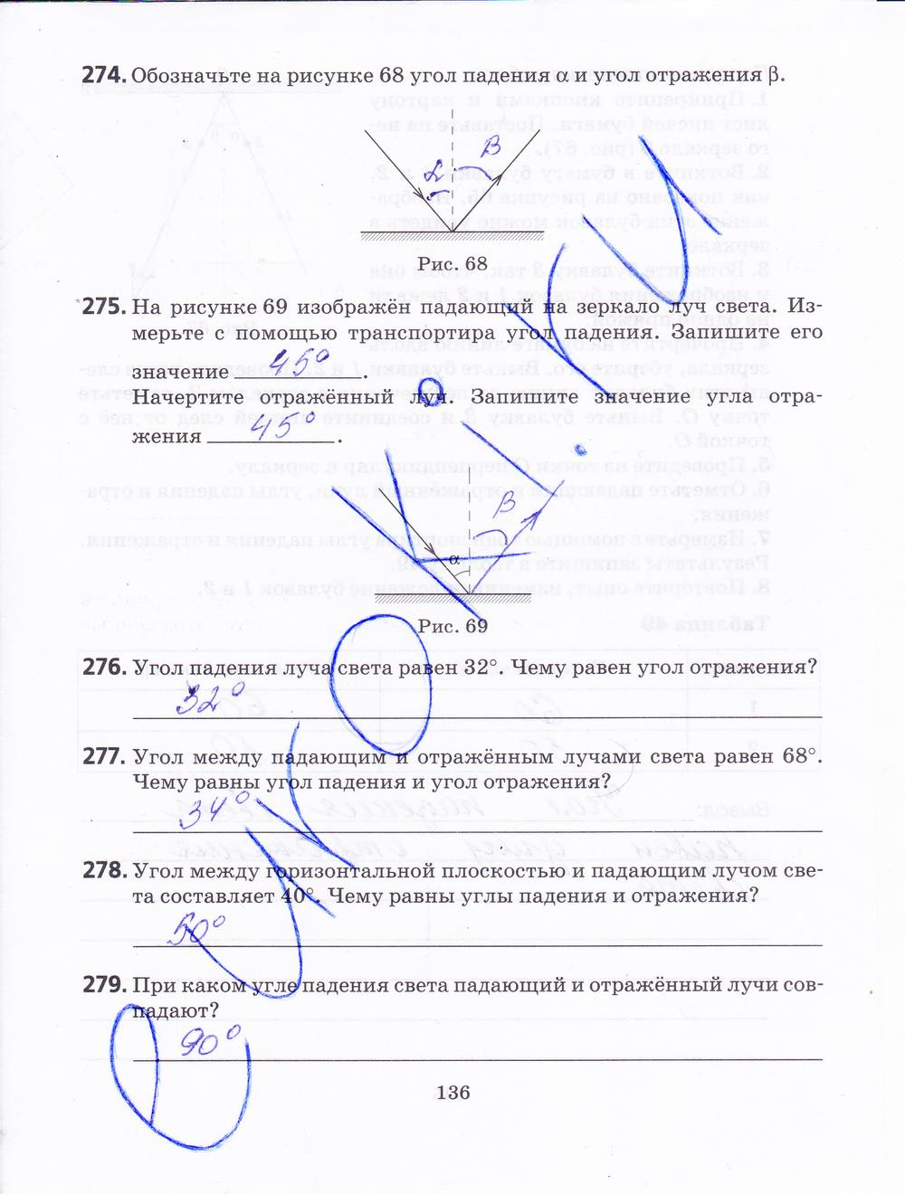 гдз 7 класс рабочая тетрадь страница 136 физика Пурышева, Важеевская