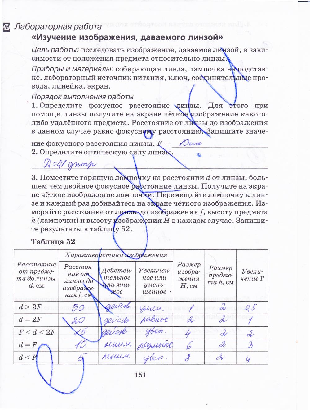 гдз 7 класс рабочая тетрадь страница 151 физика Пурышева, Важеевская