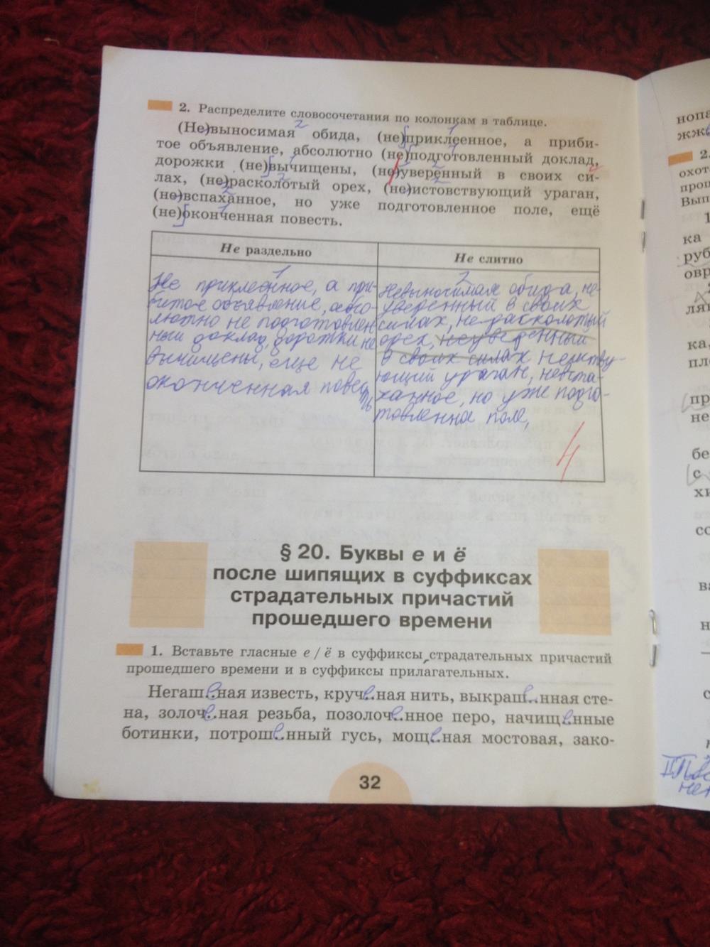 гдз 7 класс рабочая тетрадь часть 1 страница 32 русский язык Рыбченкова, Роговик