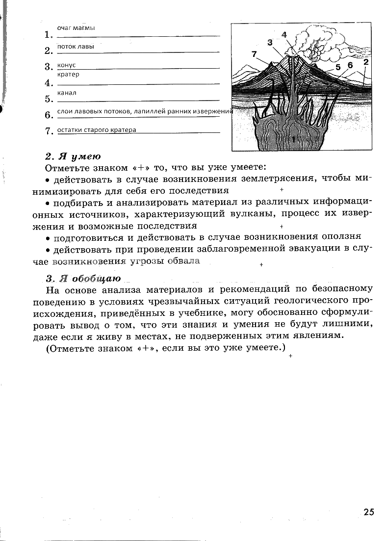 гдз 7 класс рабочая тетрадь страница 25 ОБЖ Смирнов, Хренников, Маслов