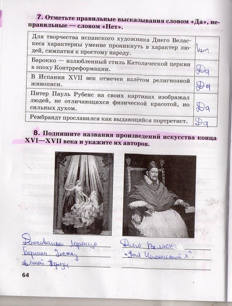 гдз 7 класс рабочая тетрадь страница 64 история Стецюра к учебнику Дмитриевой