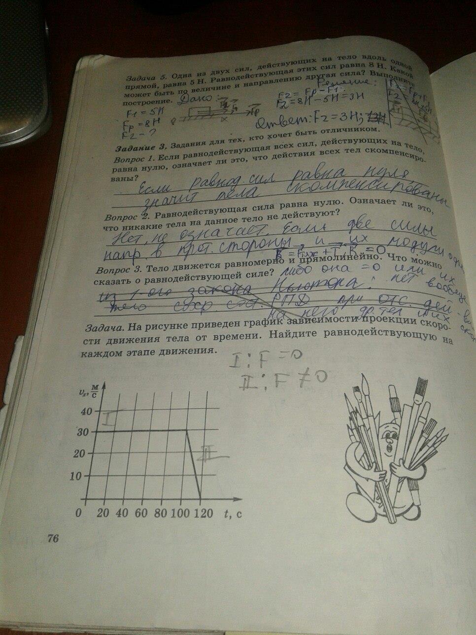 гдз 7 класс рабочая тетрадь часть 1 страница 76 физика Степанова