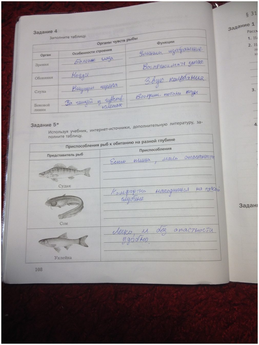 гдз 7 класс рабочая тетрадь часть 1 страница 108 биология Суматохин, Кучменко