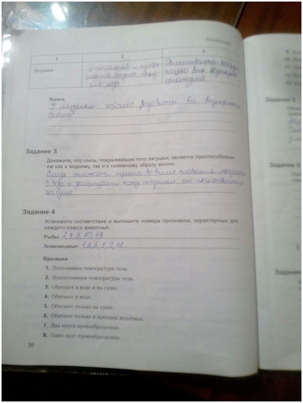 гдз 7 класс рабочая тетрадь часть 2 страница 20 биология Суматохин, Кучменко