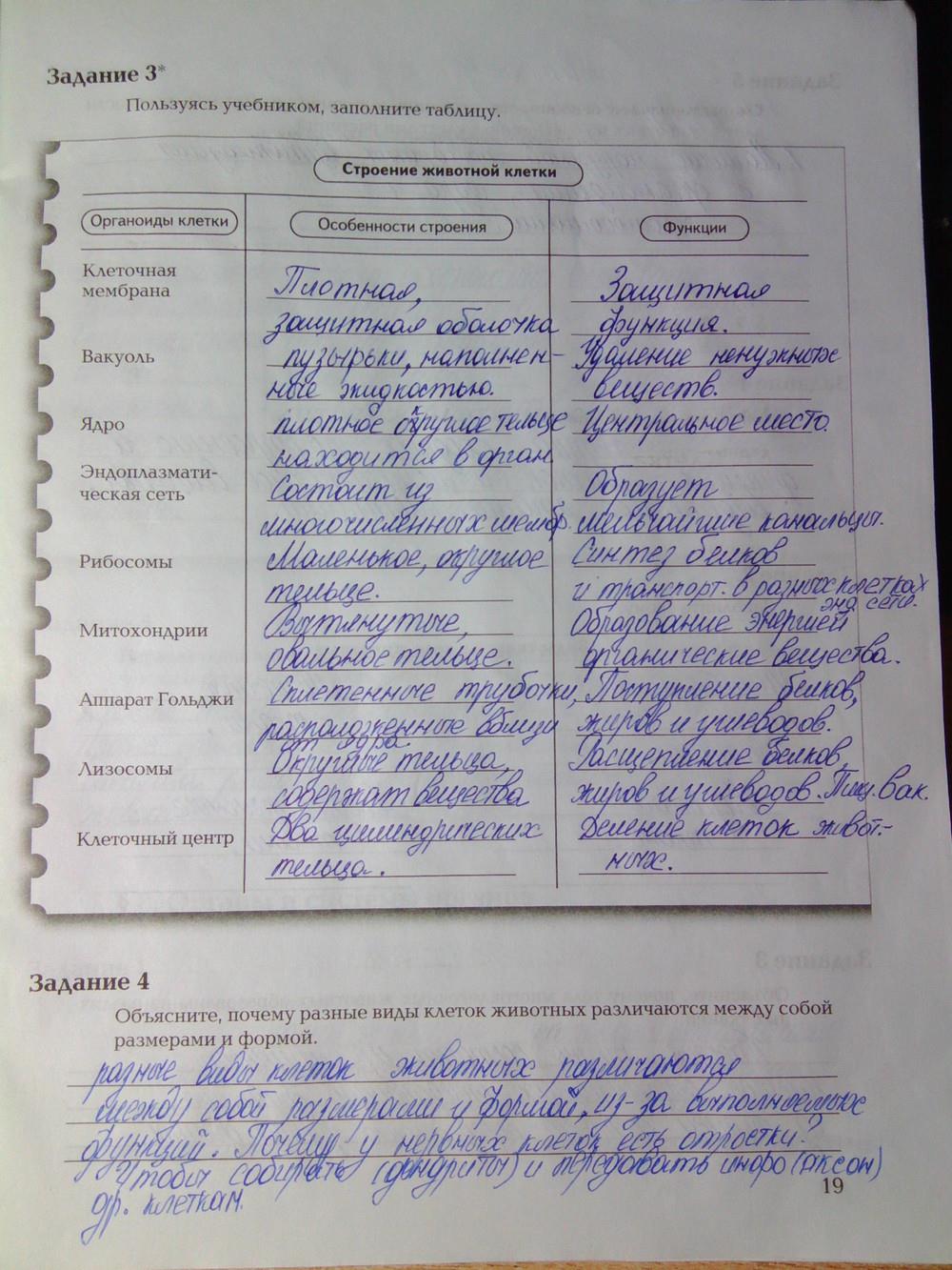 гдз 7 класс рабочая тетрадь часть 1 страница 19 биология Суматохин, Кучменко