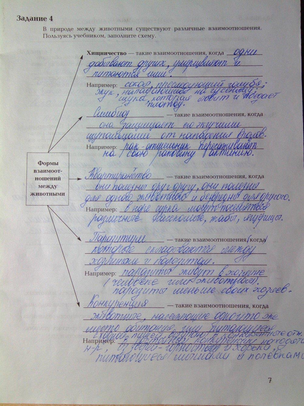 гдз 7 класс рабочая тетрадь часть 1 страница 7 биология Суматохин, Кучменко
