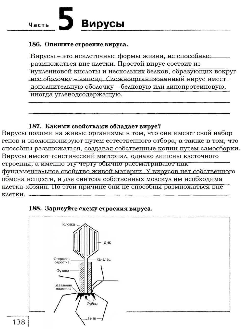 гдз 7 класс рабочая тетрадь страница 138 биология Захаров, Сонин