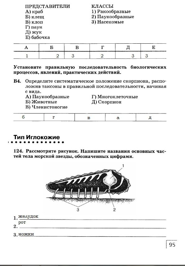 гдз 7 класс рабочая тетрадь страница 95 биология Захаров, Сонин