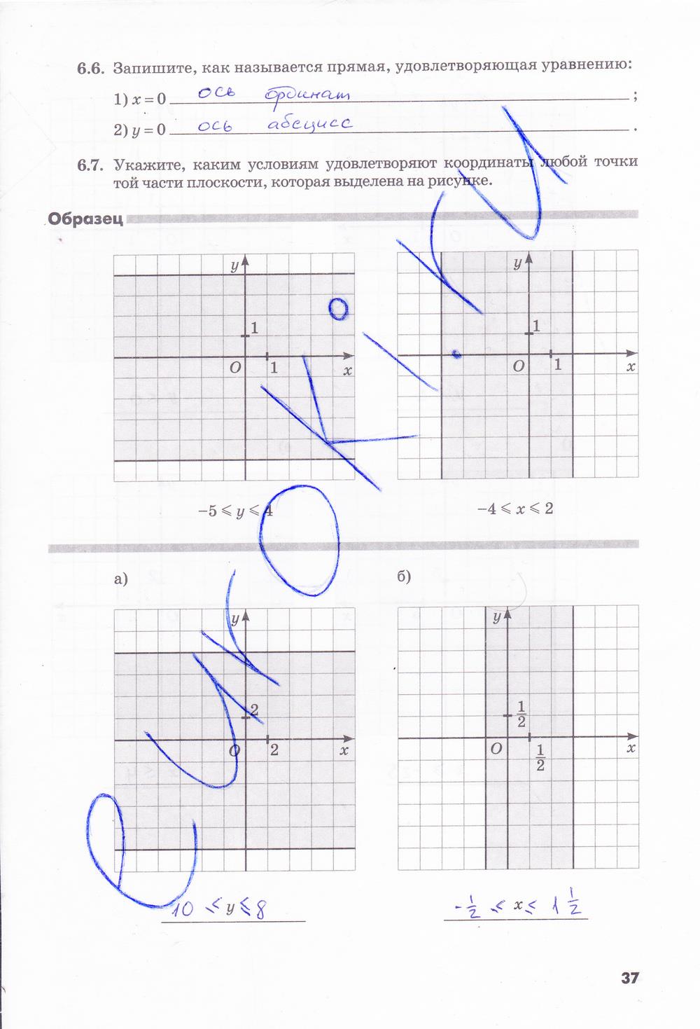 гдз 7 класс рабочая тетрадь часть 1 страница 37 алгебра Зубарева, Мильштейн