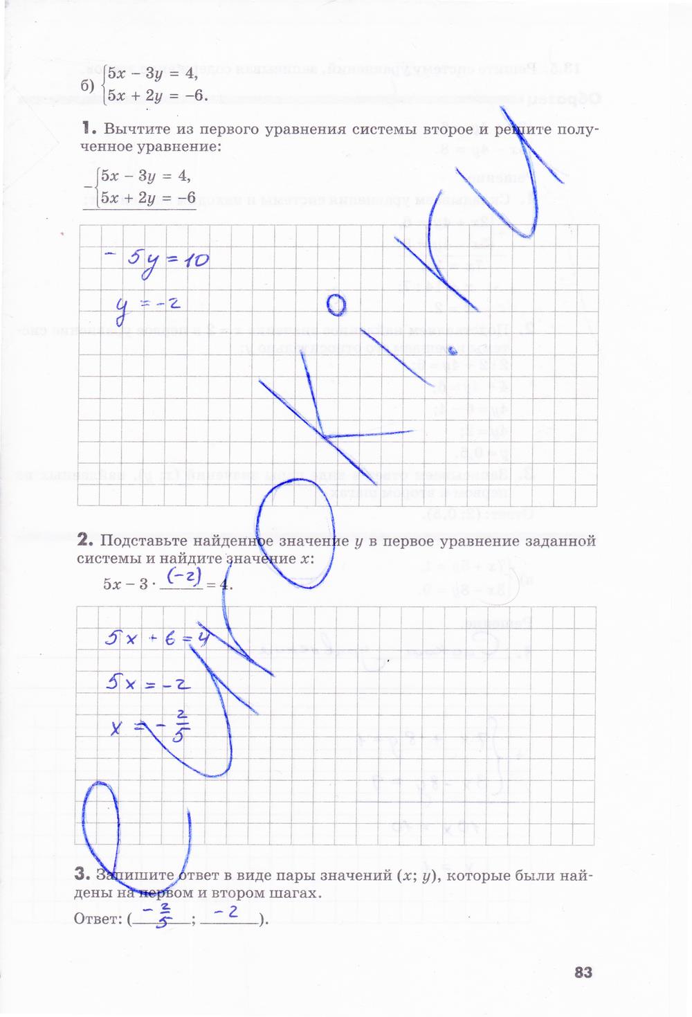 гдз 7 класс рабочая тетрадь часть 1 страница 83 алгебра Зубарева, Мильштейн