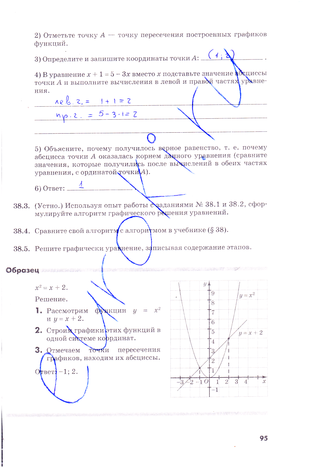 гдз 7 класс рабочая тетрадь часть 2 страница 95 алгебра Зубарева, Мильштейн