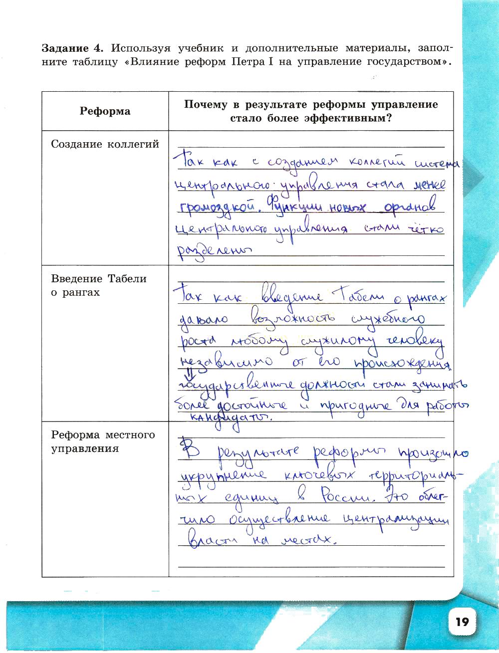 гдз 8 класс рабочая тетрадь страница 19 история Артасов, Данилов