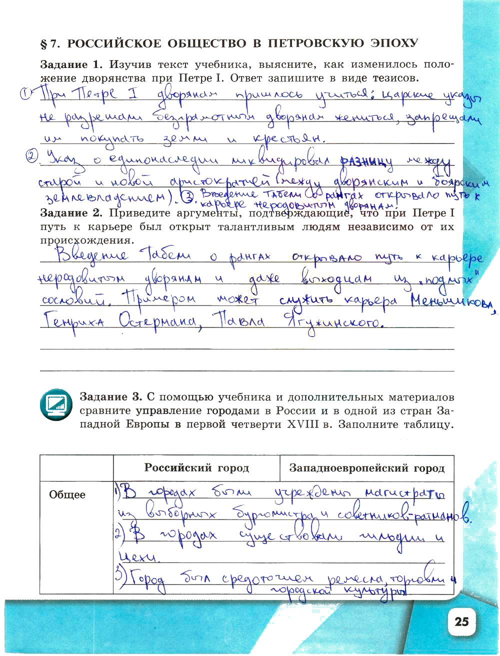 гдз 8 класс рабочая тетрадь страница 25 история Артасов, Данилов