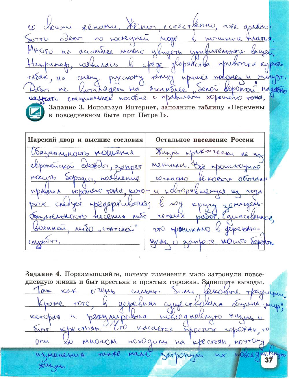 гдз 8 класс рабочая тетрадь страница 37 история Артасов, Данилов