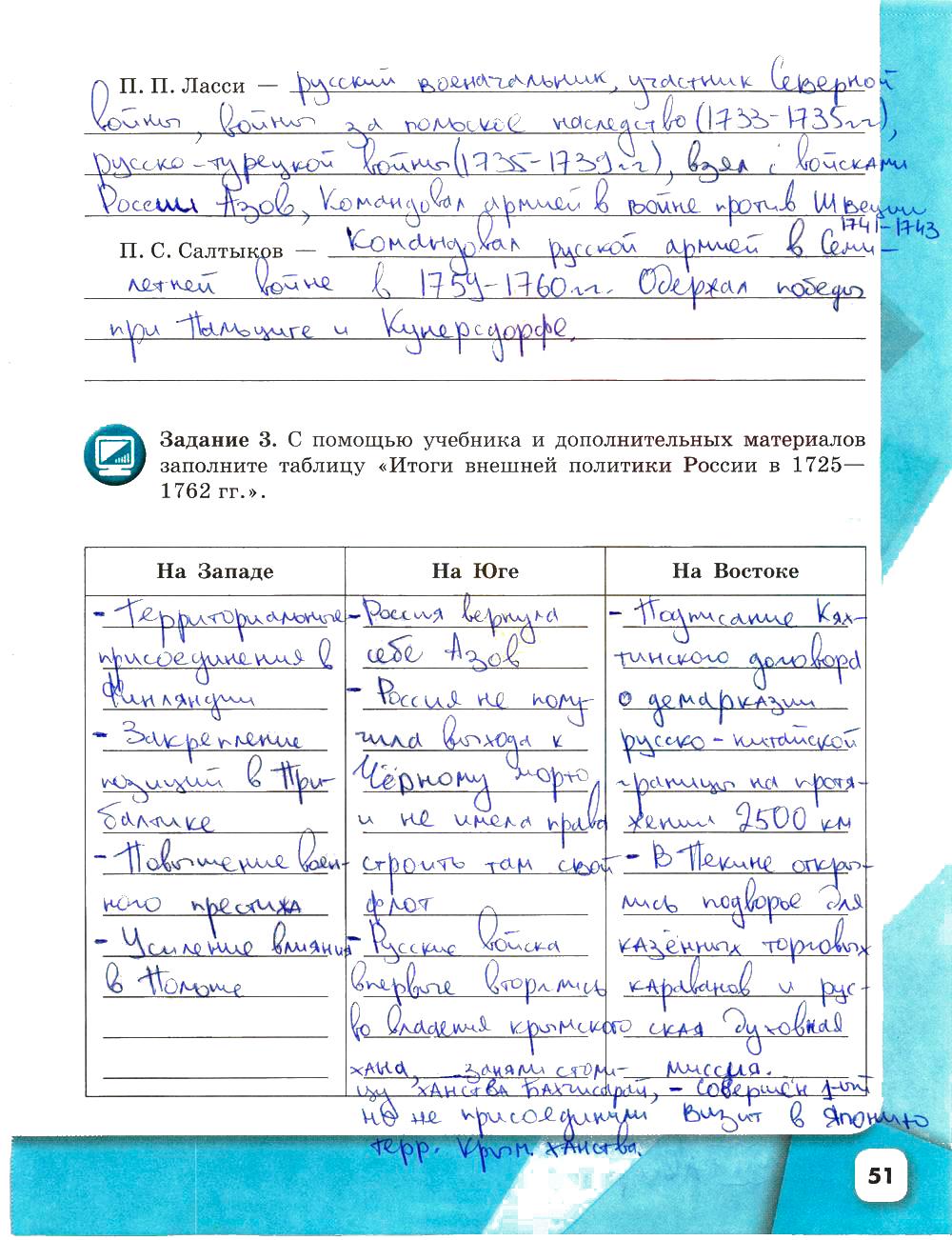 гдз 8 класс рабочая тетрадь страница 51 история Артасов, Данилов