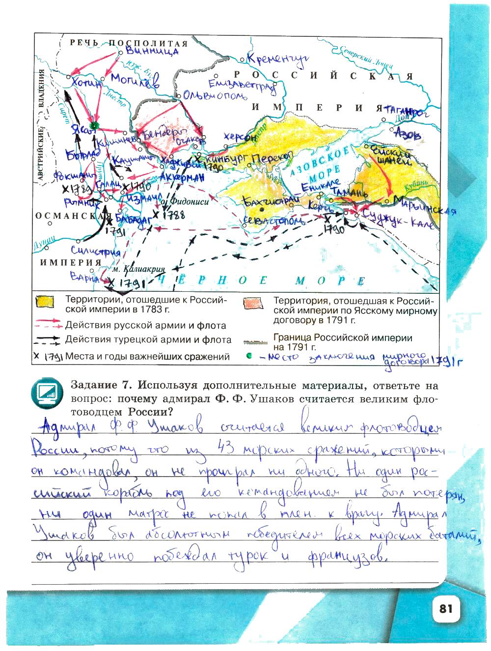 гдз 8 класс рабочая тетрадь страница 81 история Артасов, Данилов