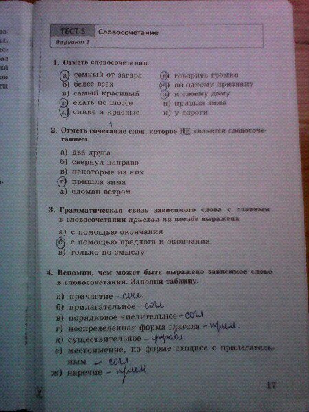 гдз 8 класс тесты часть 1 страница 17 русский язык Бабурина, Губернская