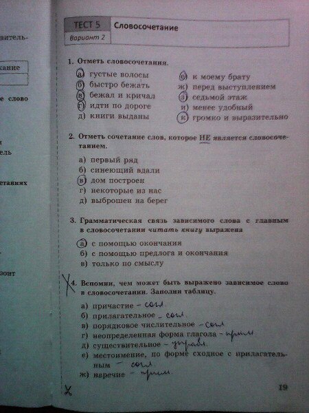 гдз 8 класс тесты часть 1 страница 19 русский язык Бабурина, Губернская