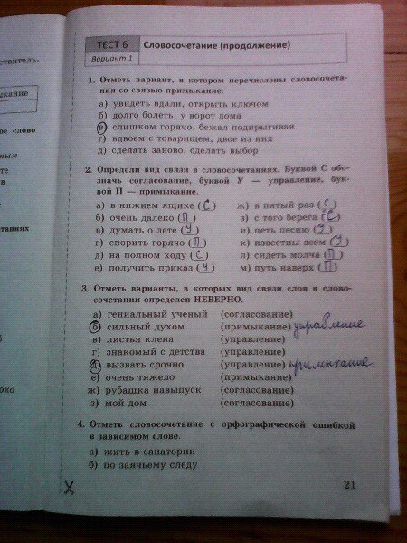гдз 8 класс тесты часть 1 страница 21 русский язык Бабурина, Губернская