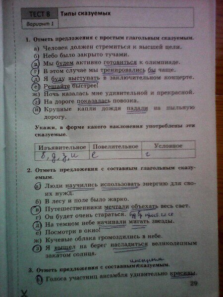 гдз 8 класс тесты часть 1 страница 29 русский язык Бабурина, Губернская