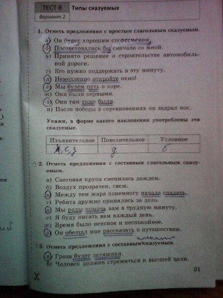 гдз 8 класс тесты часть 1 страница 31 русский язык Бабурина, Губернская