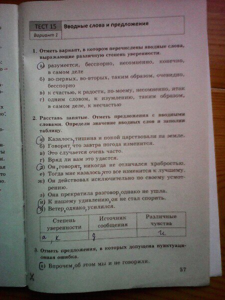 гдз 8 класс тесты часть 1 страница 57 русский язык Бабурина, Губернская