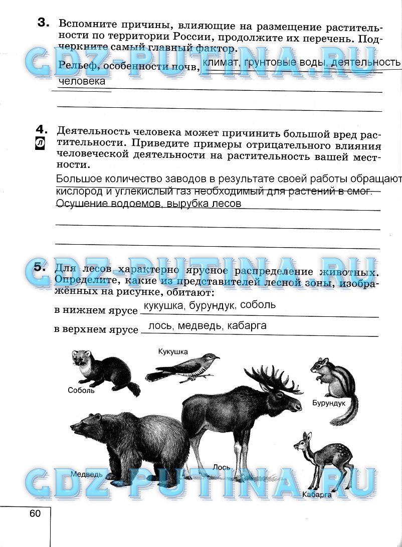 гдз 8 класс рабочая тетрадь страница 60 география Баринова