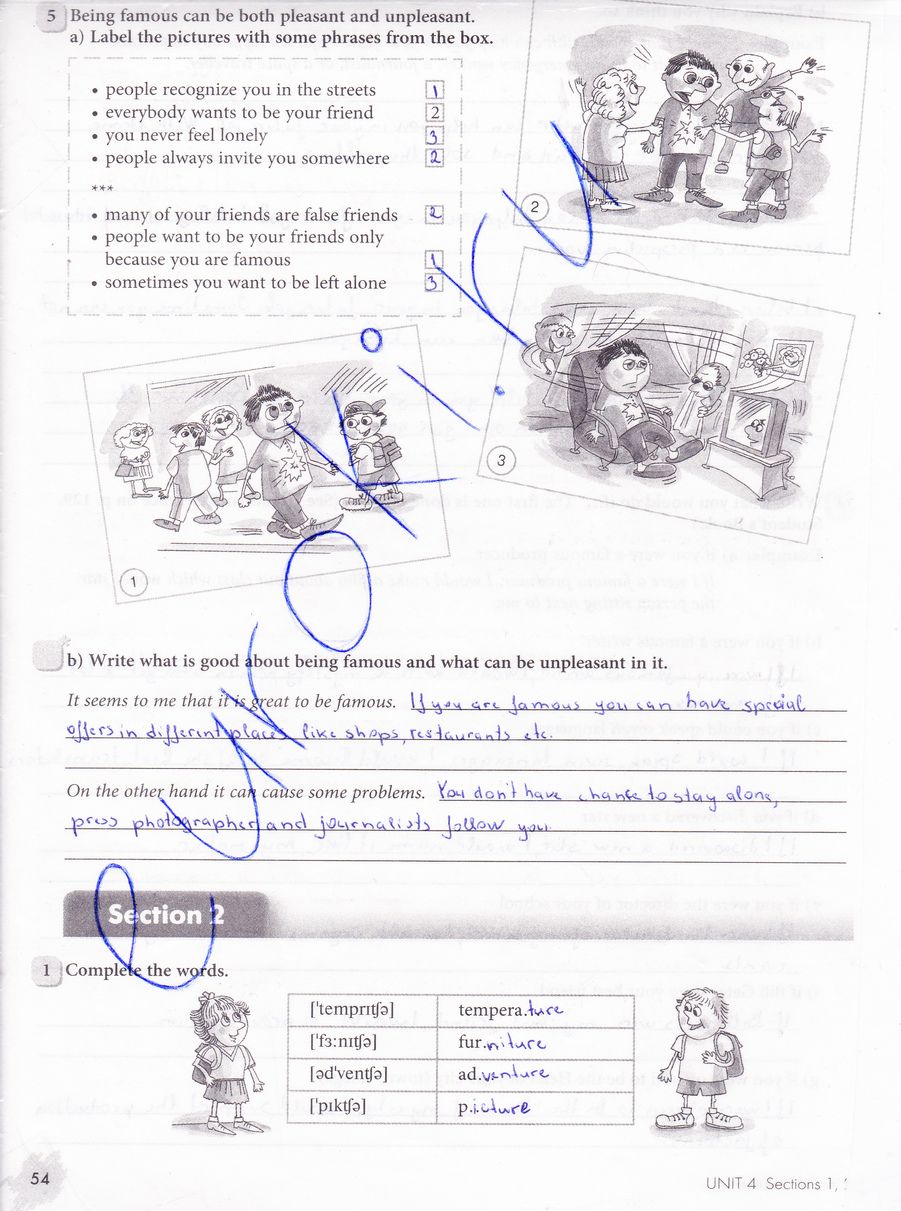 гдз 8 класс рабочая тетрадь страница 54 английский язык Биболетова, Бабушис