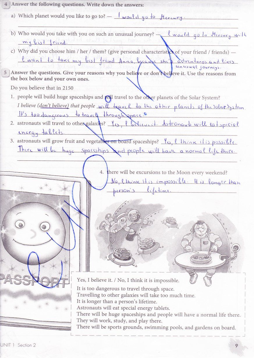 гдз 8 класс рабочая тетрадь страница 9 английский язык Биболетова, Бабушис