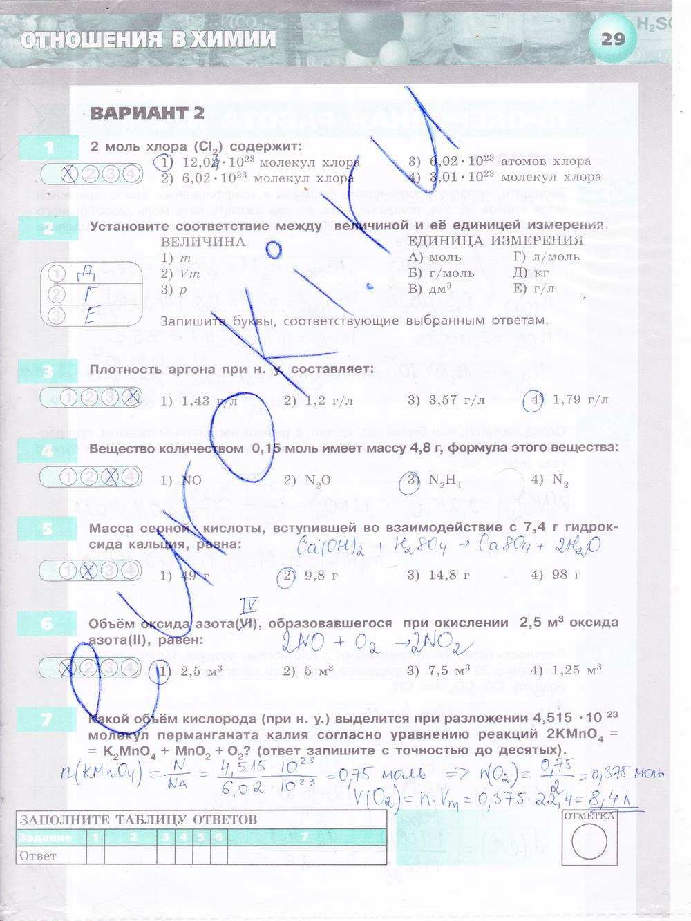 гдз 8 класс тетрадь-экзаменатор страница 29 химия Бобылева, Бирюлина