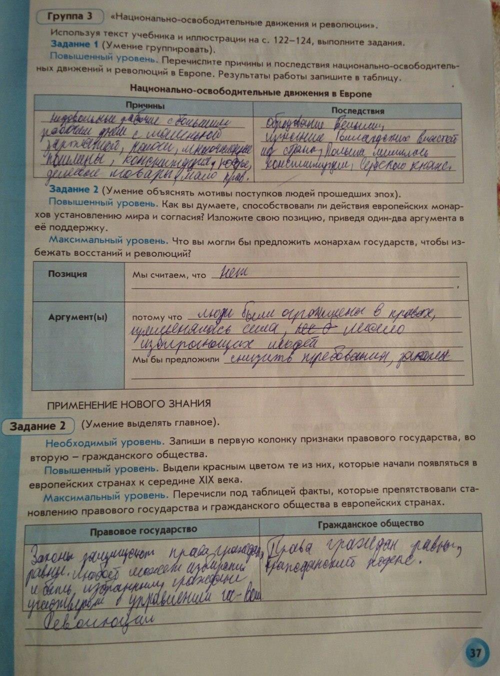 гдз 8 класс рабочая тетрадь страница 37 история нового времени Данилов, Давыдова