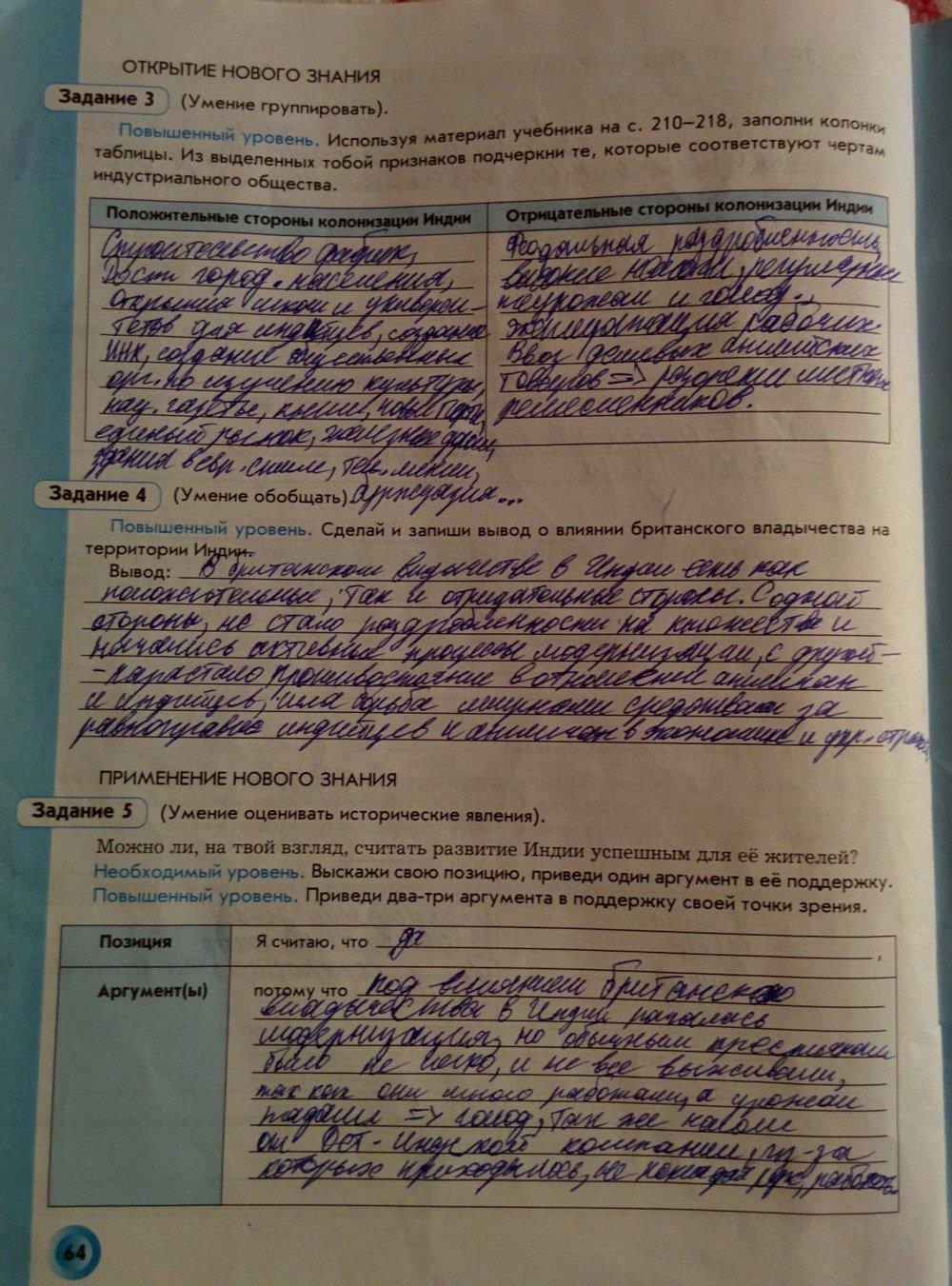 гдз 8 класс рабочая тетрадь страница 64 история нового времени Данилов, Давыдова