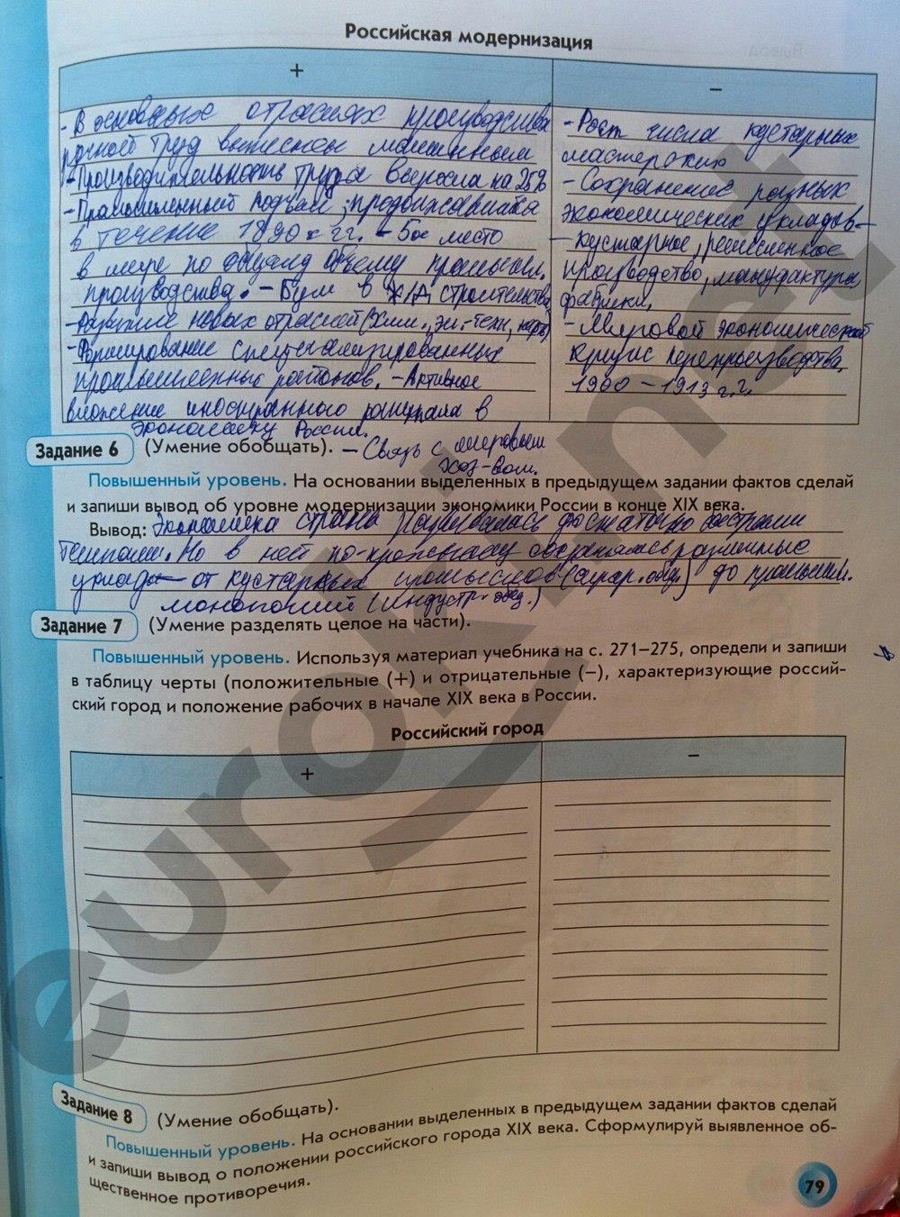 гдз 8 класс рабочая тетрадь страница 79 история России Данилов, Давыдова