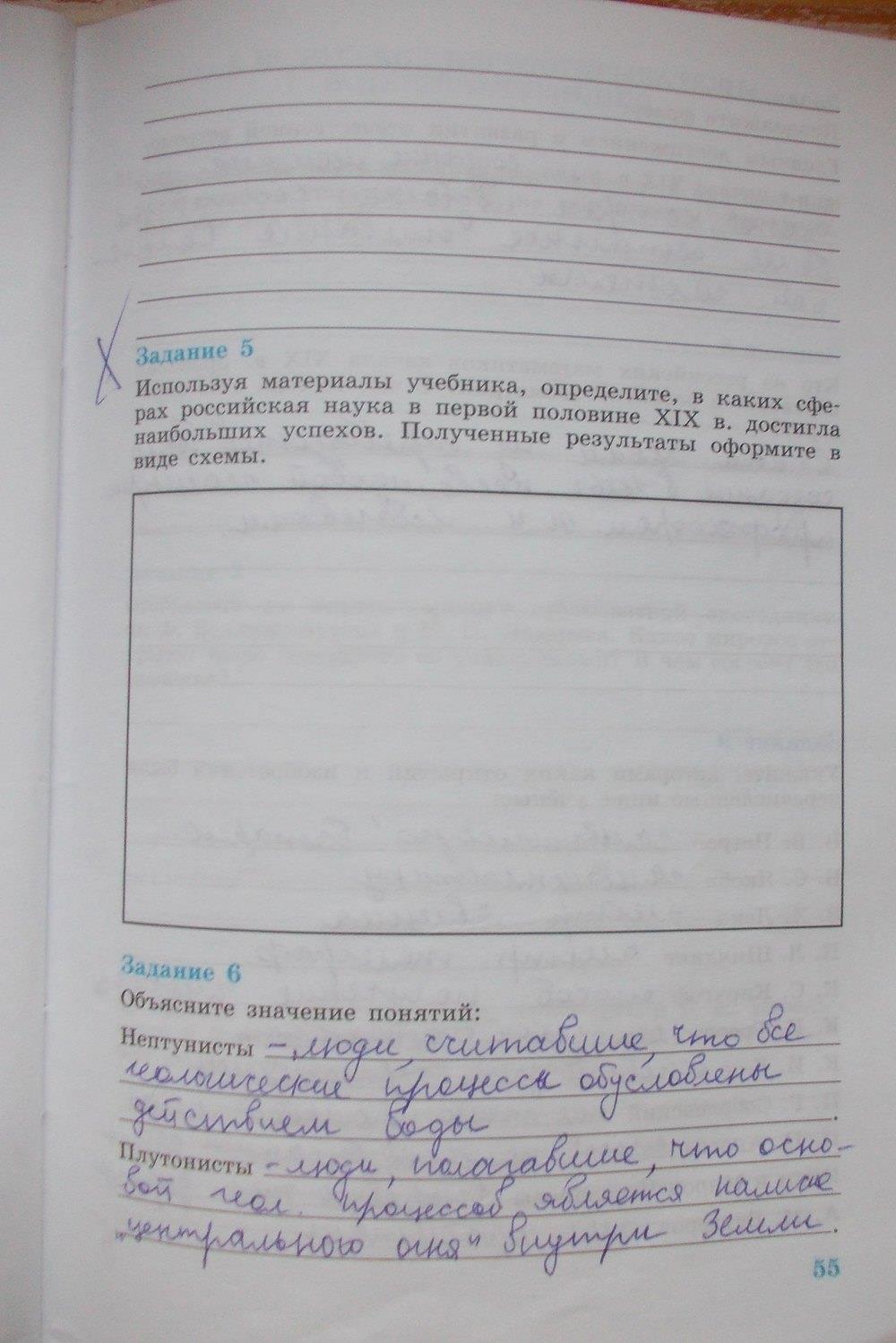 гдз 8 класс рабочая тетрадь часть 1 страница 55 история Данилов, Косулина