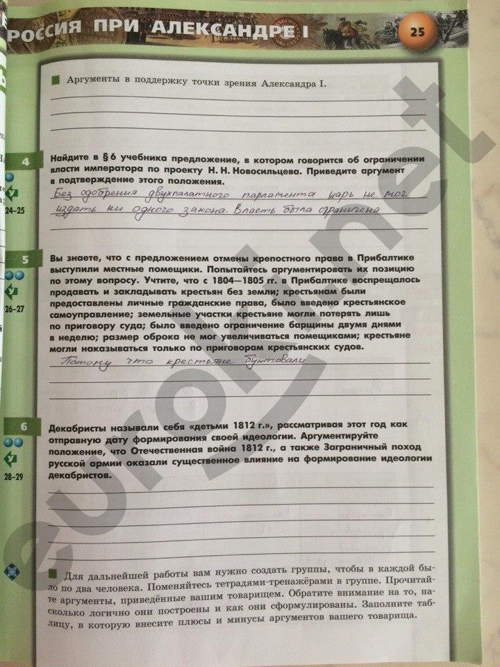 гдз 8 класс тетрадь-тренажёр страница 25 история Данилов, Лукутин, Артасов